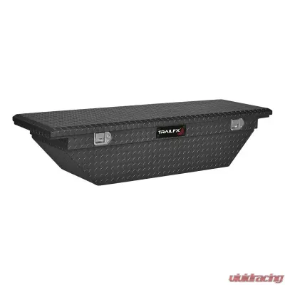 TrailFX Crsovr Angled Sgl Lid Dia Tread Matte Black 16 Gauge Alum 63x19.25x13.5 - 120633